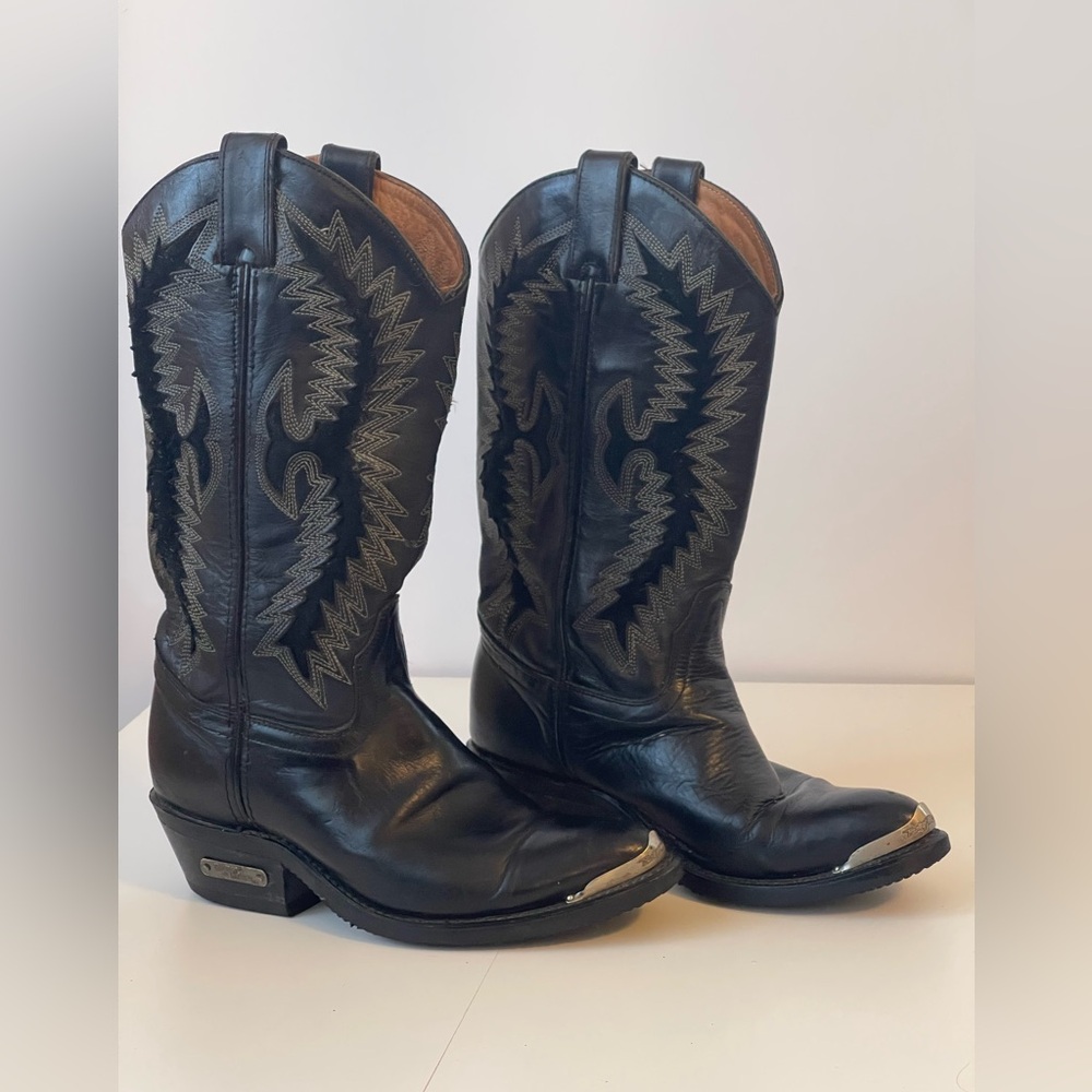 Vintage Harley Davidson Black Cowboy Boots Men’s 6.5